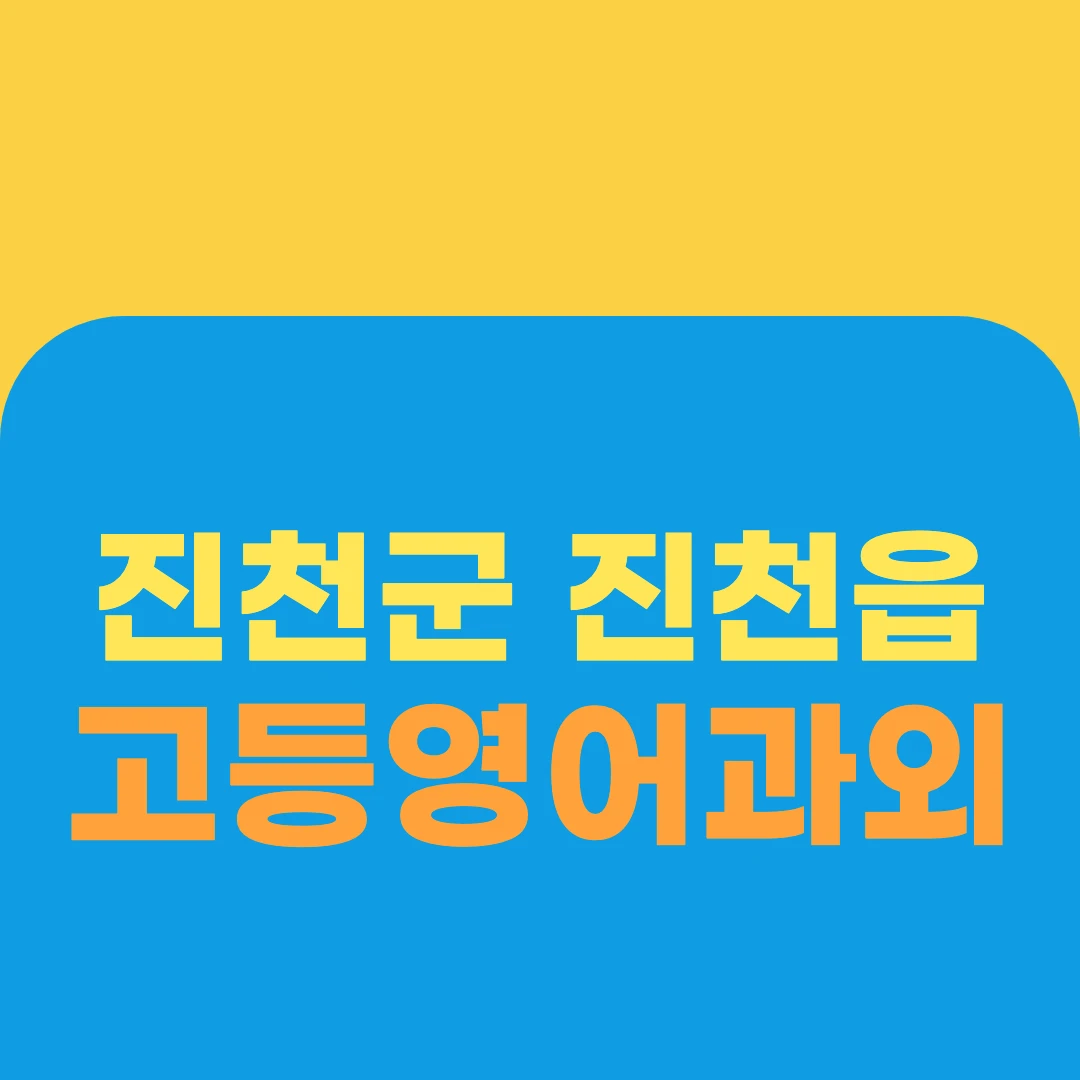 진천군 진천읍 고등영어과외