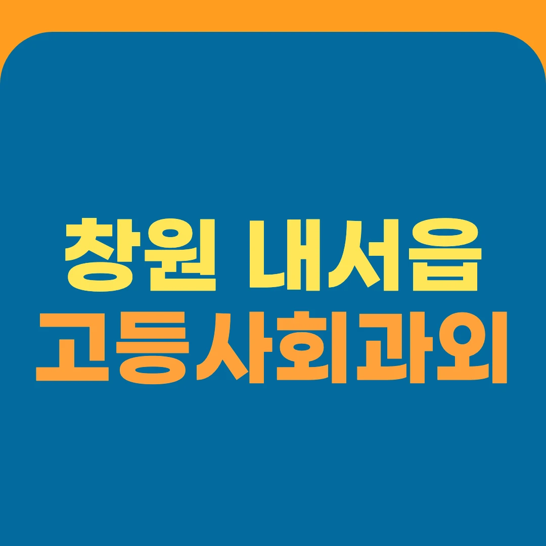 창원 내서읍 고등사회과외