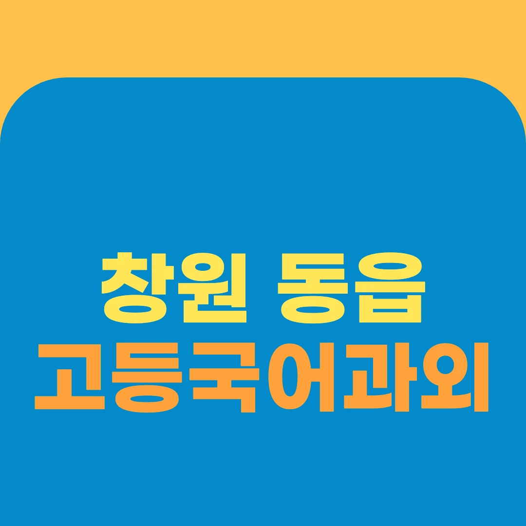 창원 동읍 고등국어과외
