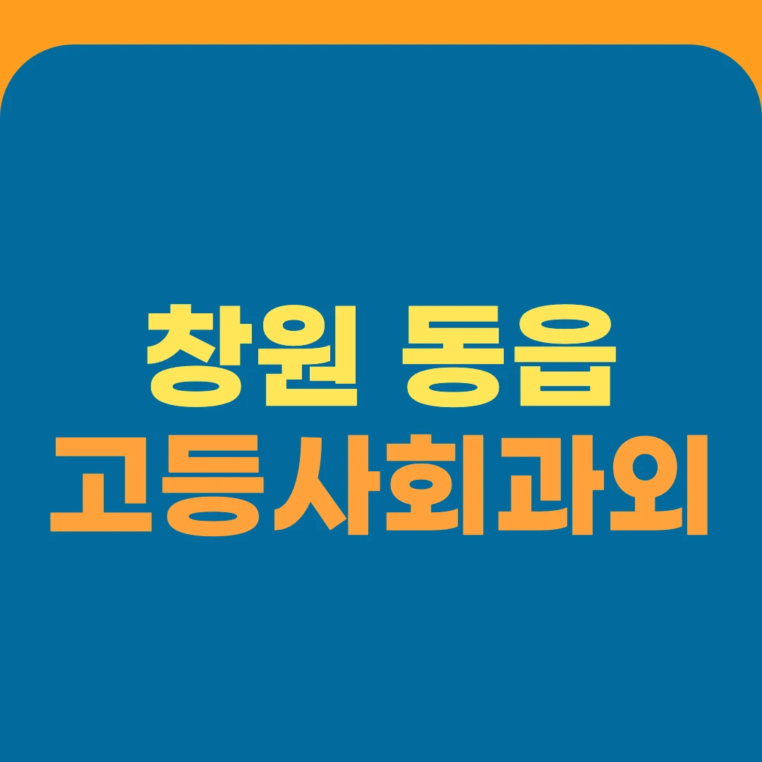 창원 동읍 고등사회과외