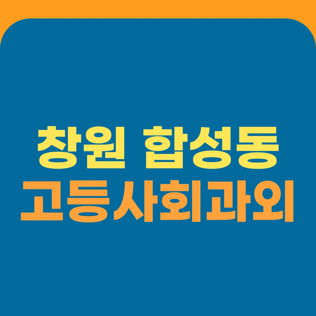 창원 합성동 고등사회과외