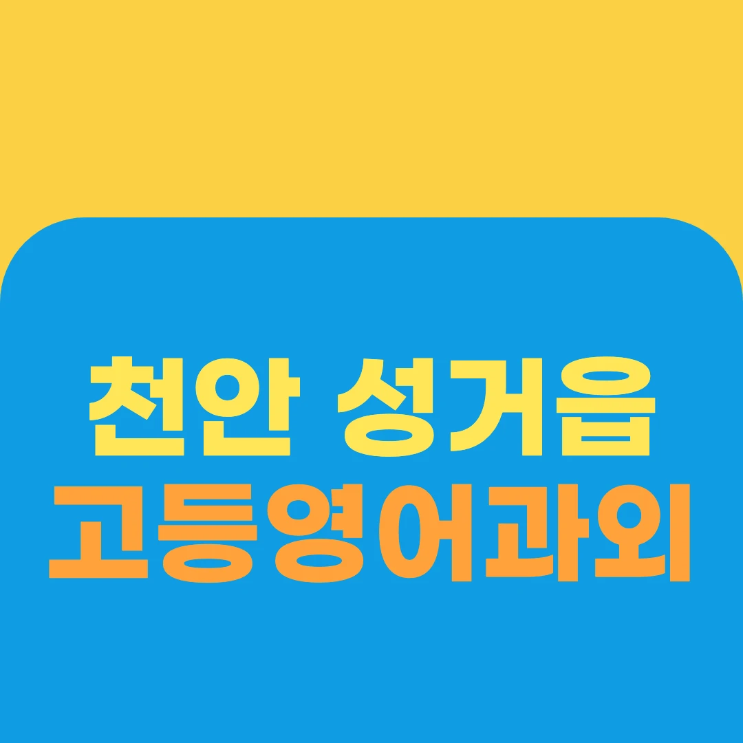 천안 성거읍 고등영어과외