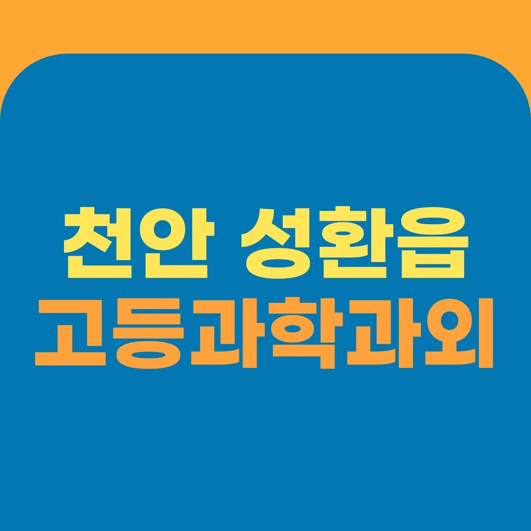 천안 성환읍 고등과학과외