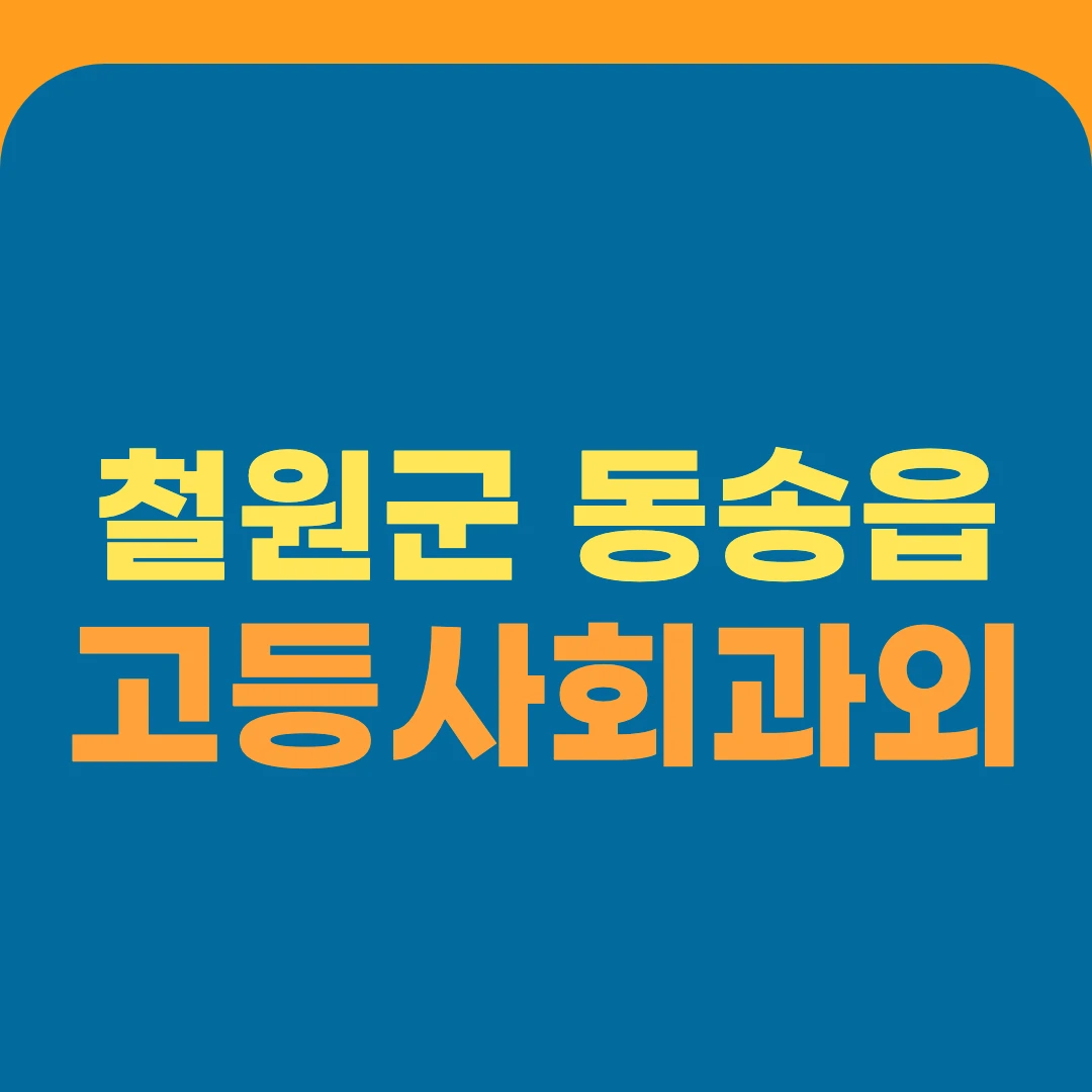 철원군 동송읍 고등사회과외