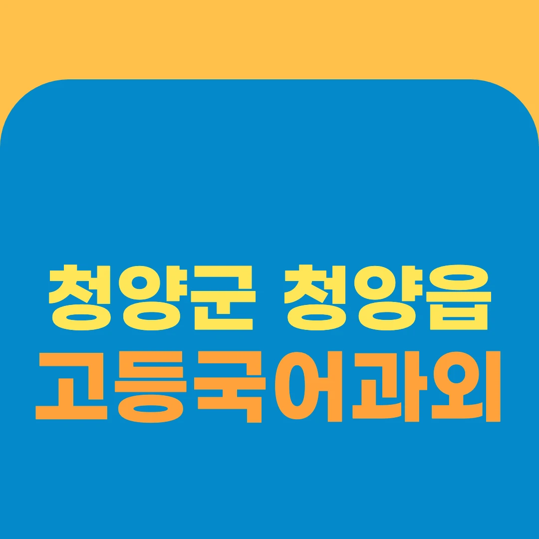 청양군 청양읍 고등국어과외