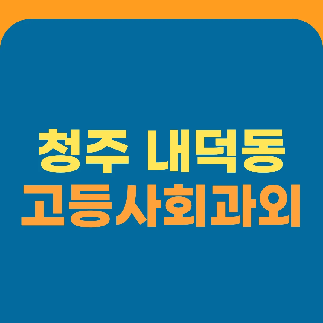청주 내덕동 고등사회과외