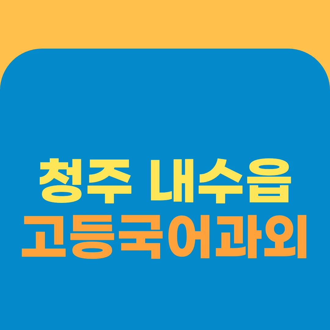 청주 내수읍 고등국어과외