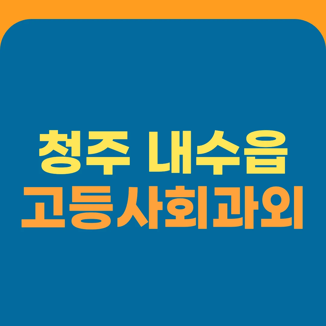 청주 내수읍 고등사회과외