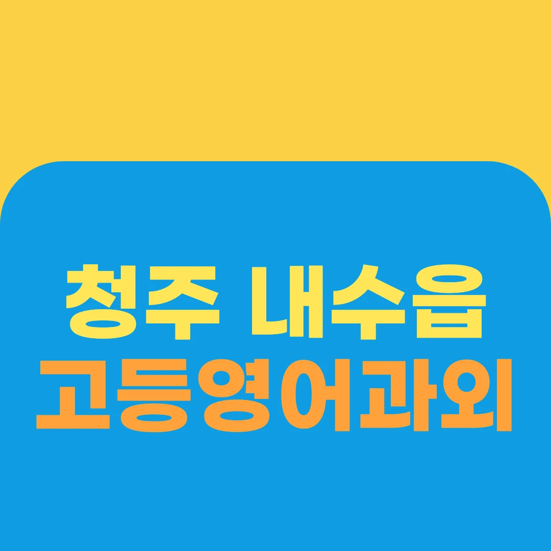 청주 내수읍 고등영어과외