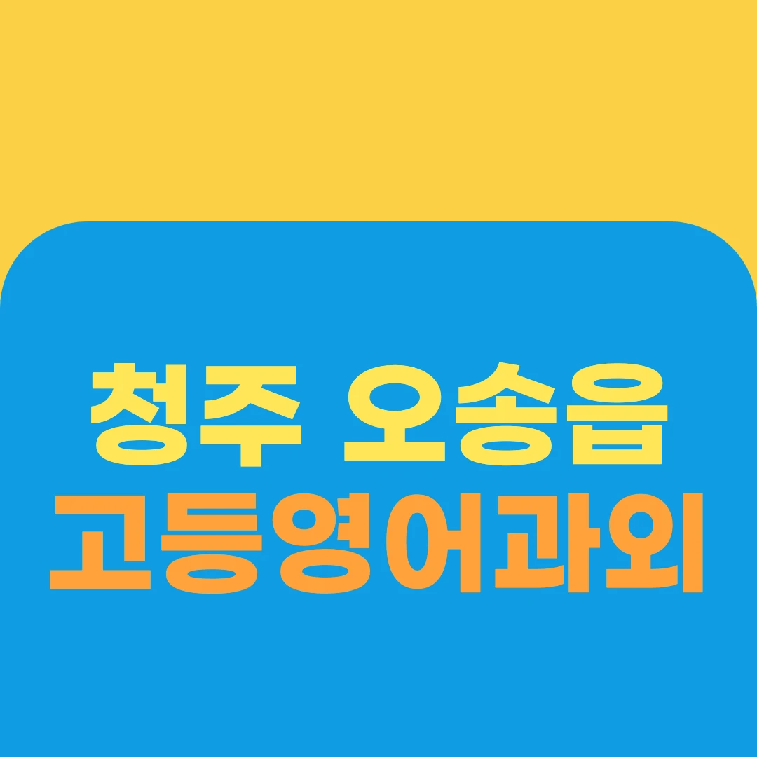 청주 오송읍 고등영어과외