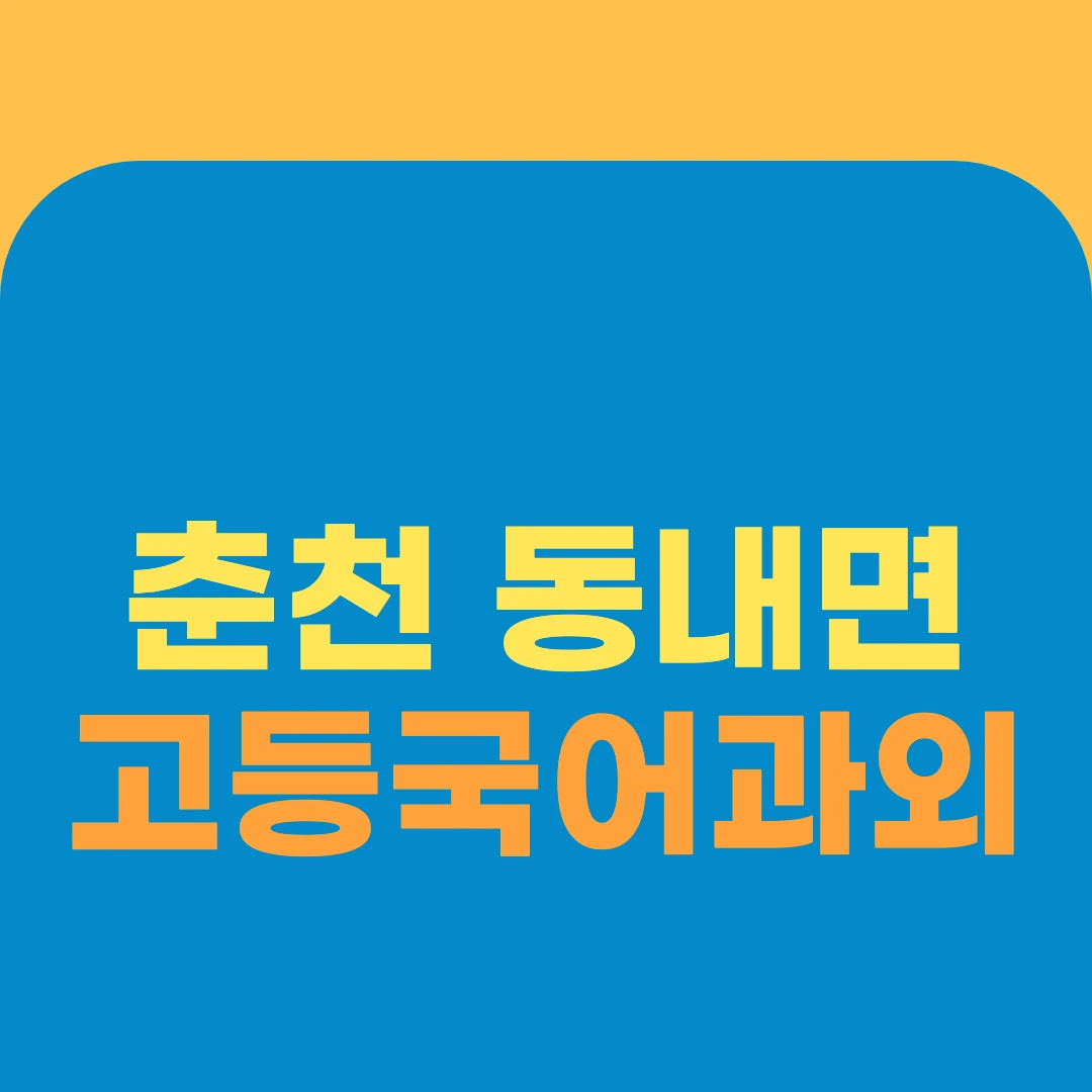 춘천 동내면 고등국어과외