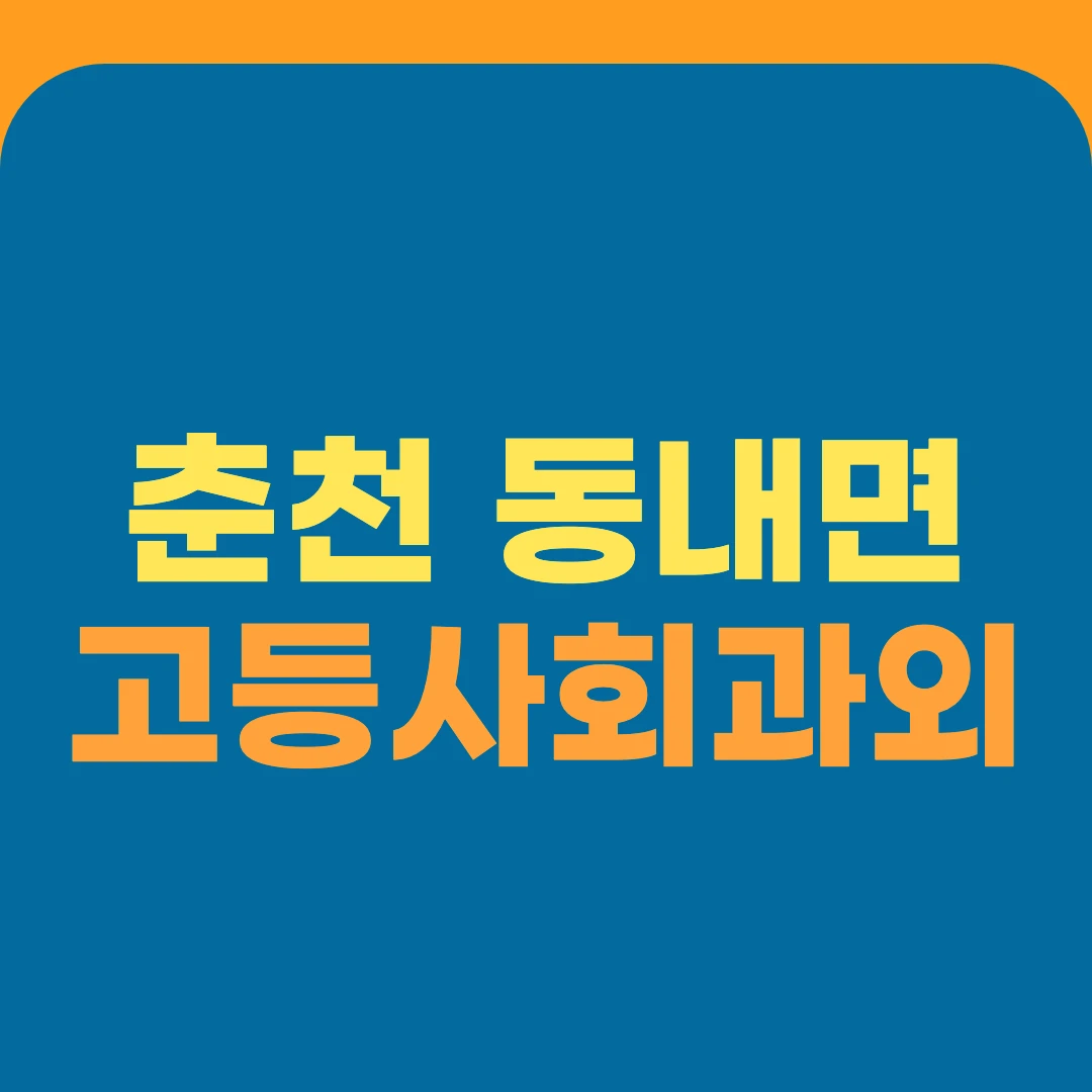 춘천 동내면 고등사회과외