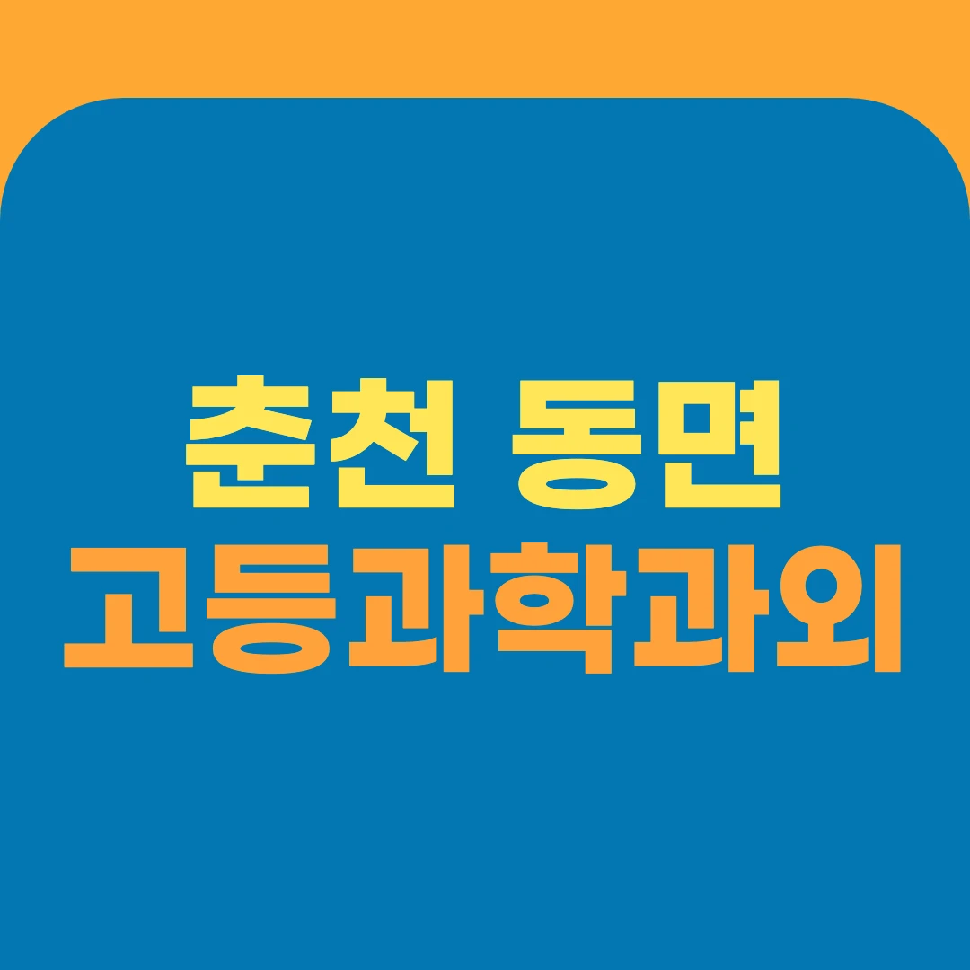춘천 동면 고등과학과외