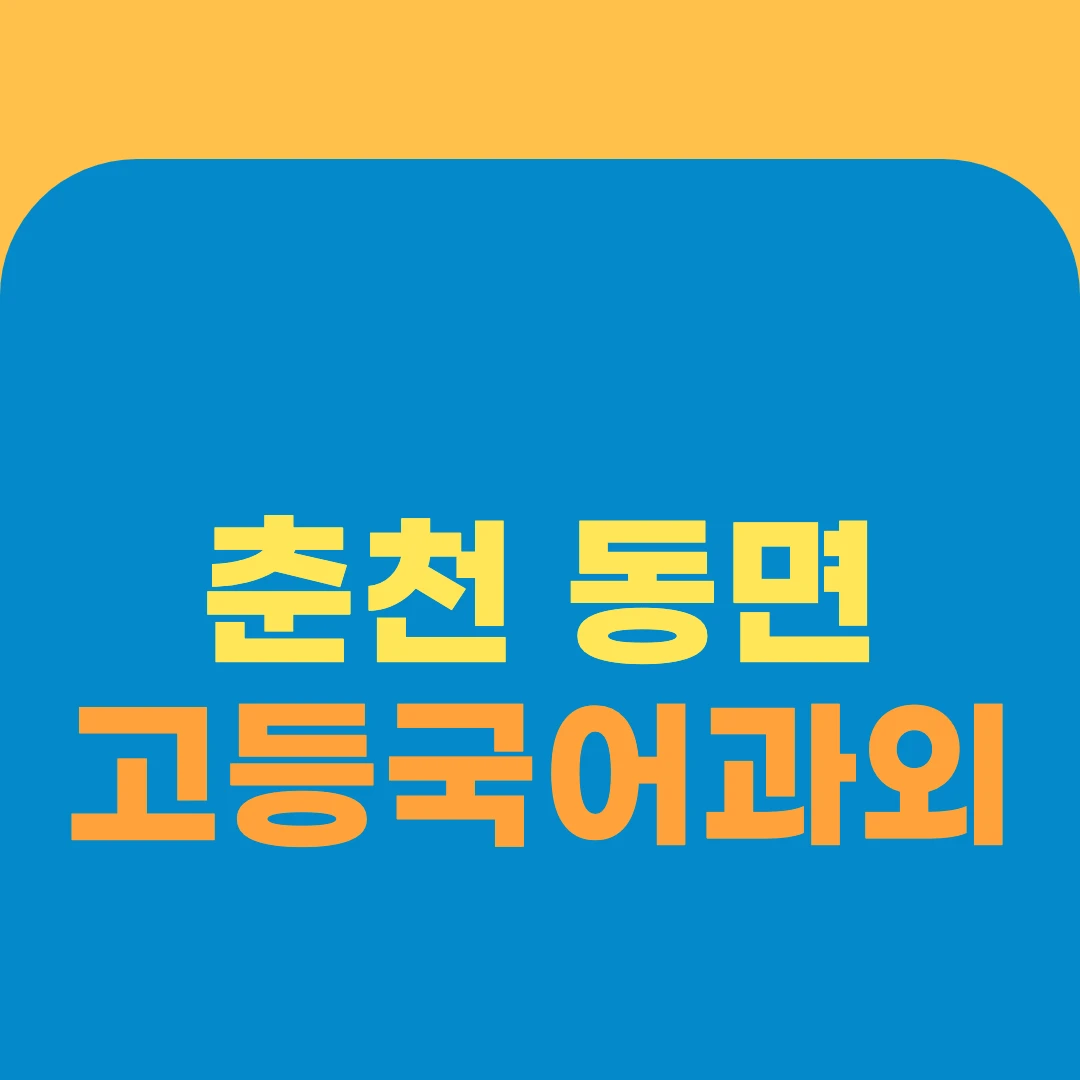 춘천 동면 고등국어과외