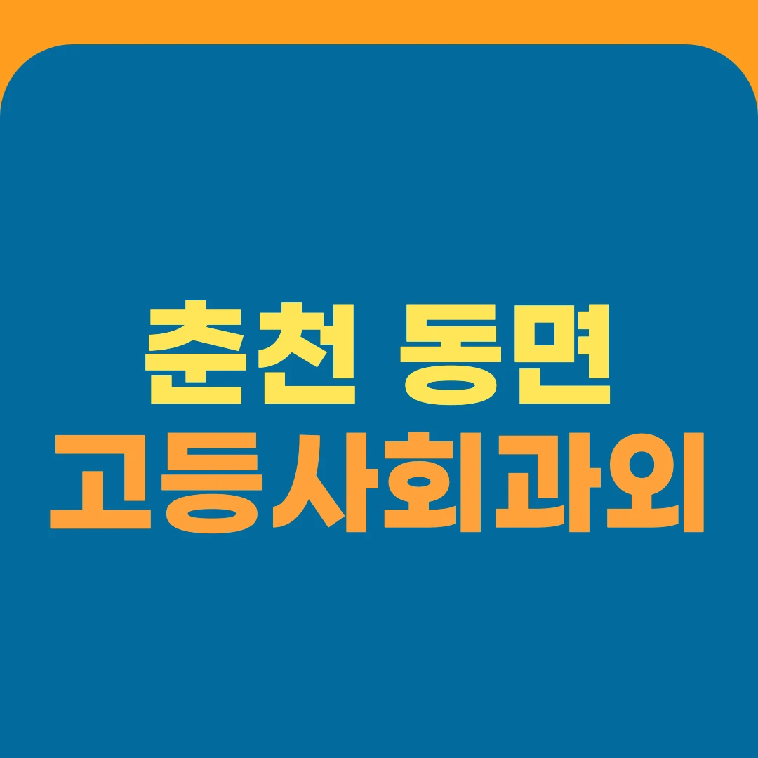 춘천 동면 고등사회과외