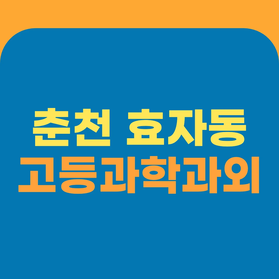 춘천 효자동 고등과학과외