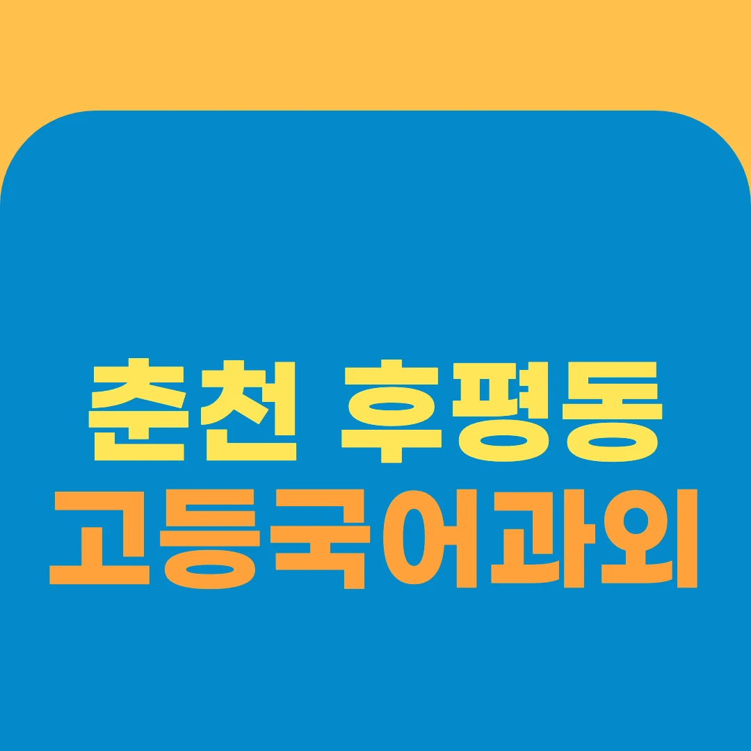 춘천 후평동 고등국어과외