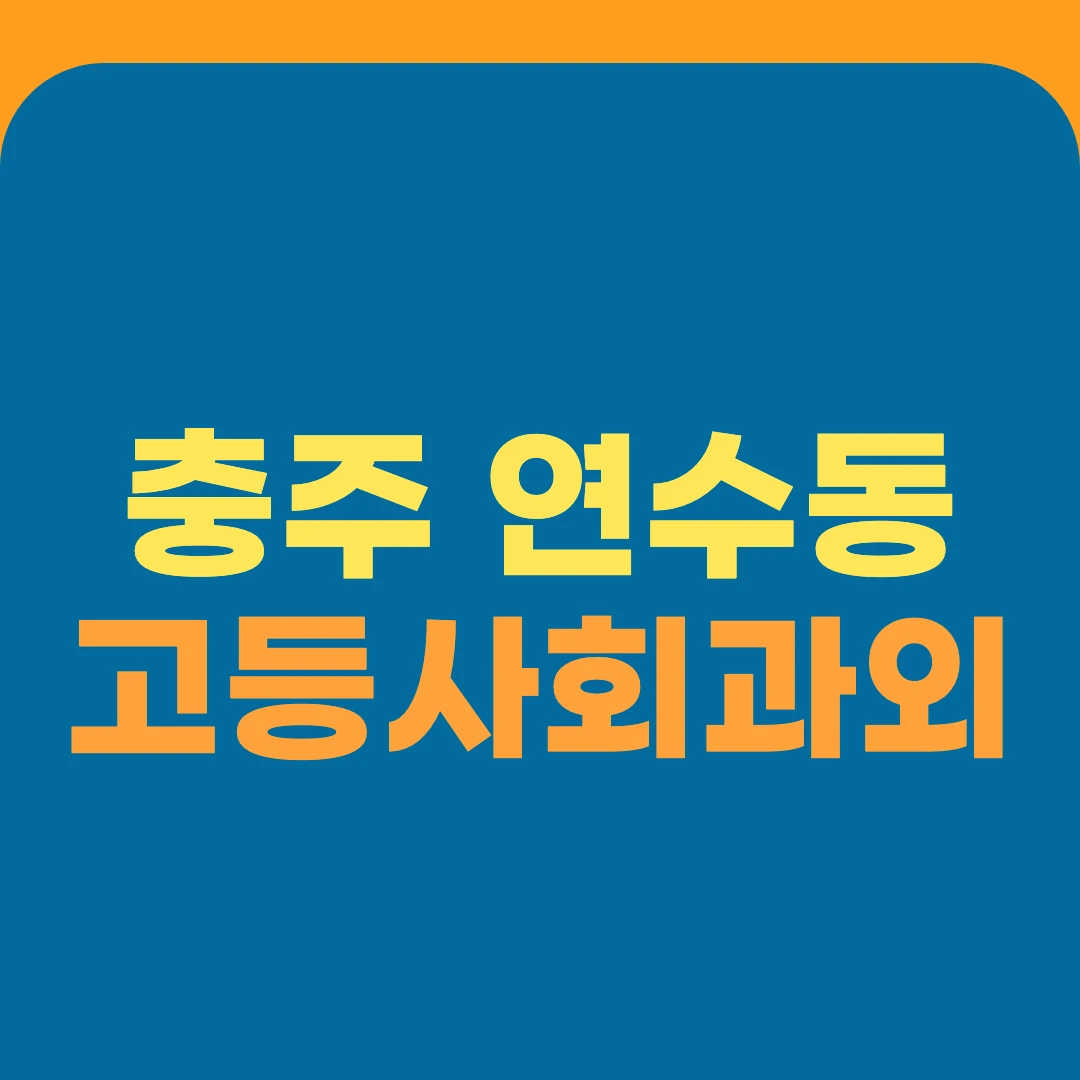 충주 연수동 고등사회과외