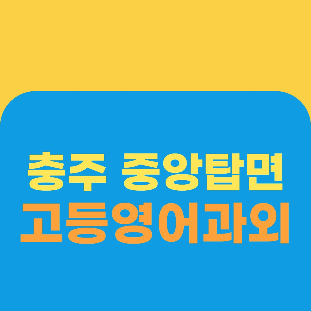 충주 중앙탑면 고등영어과외
