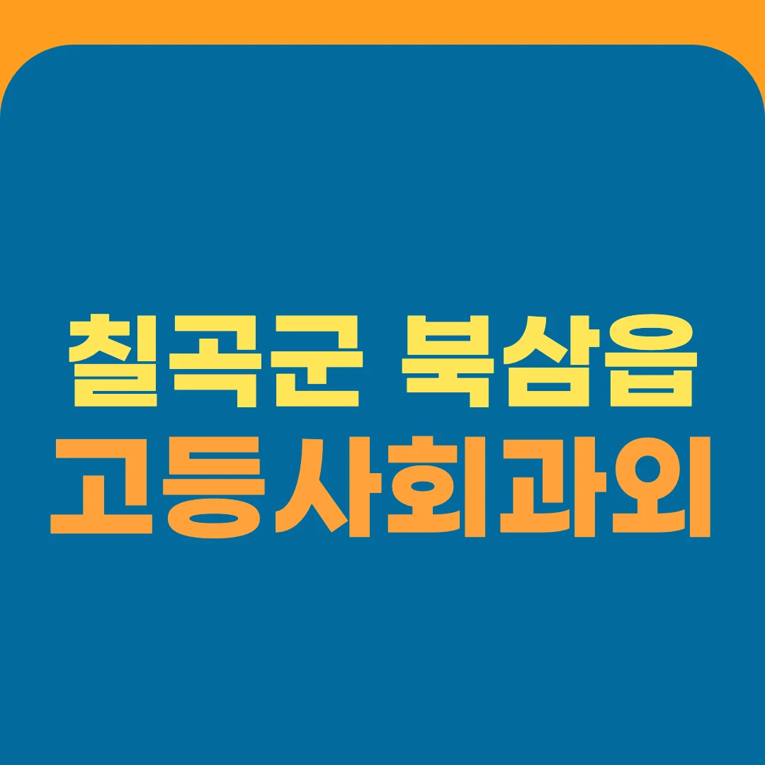 칠곡군 북삼읍 고등사회과외