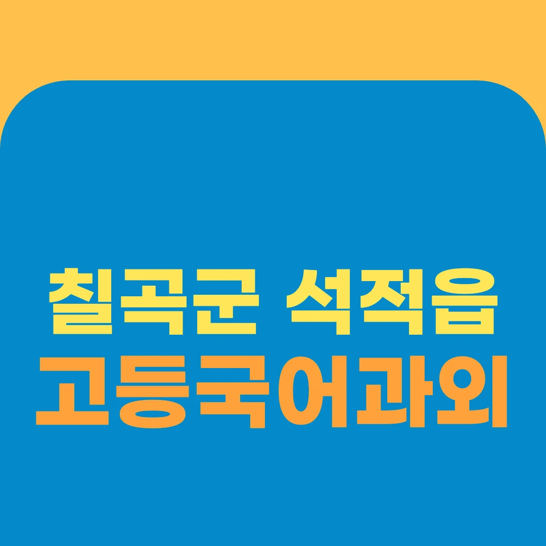 칠곡군 석적읍 고등국어과외