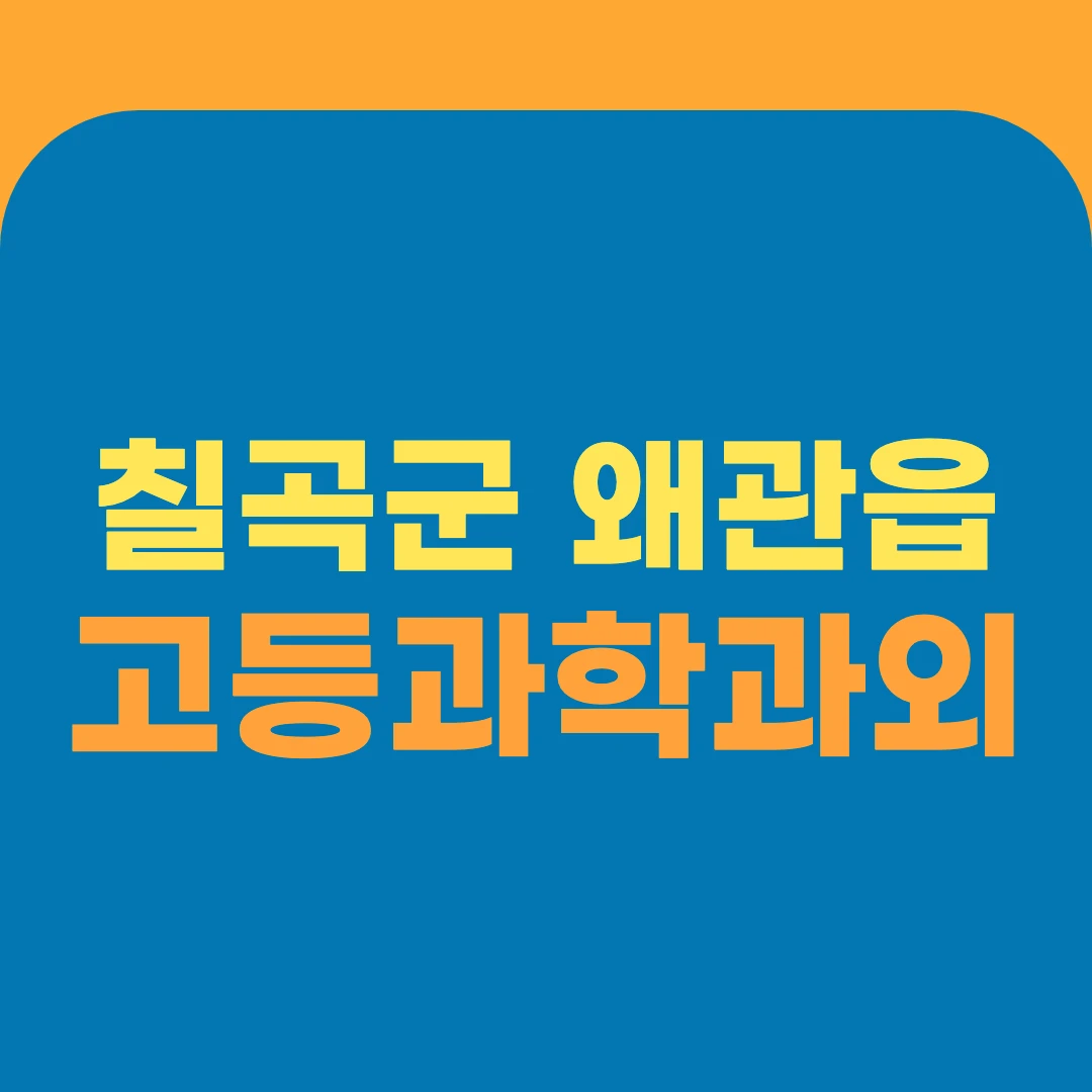 칠곡군 왜관읍 고등과학과외