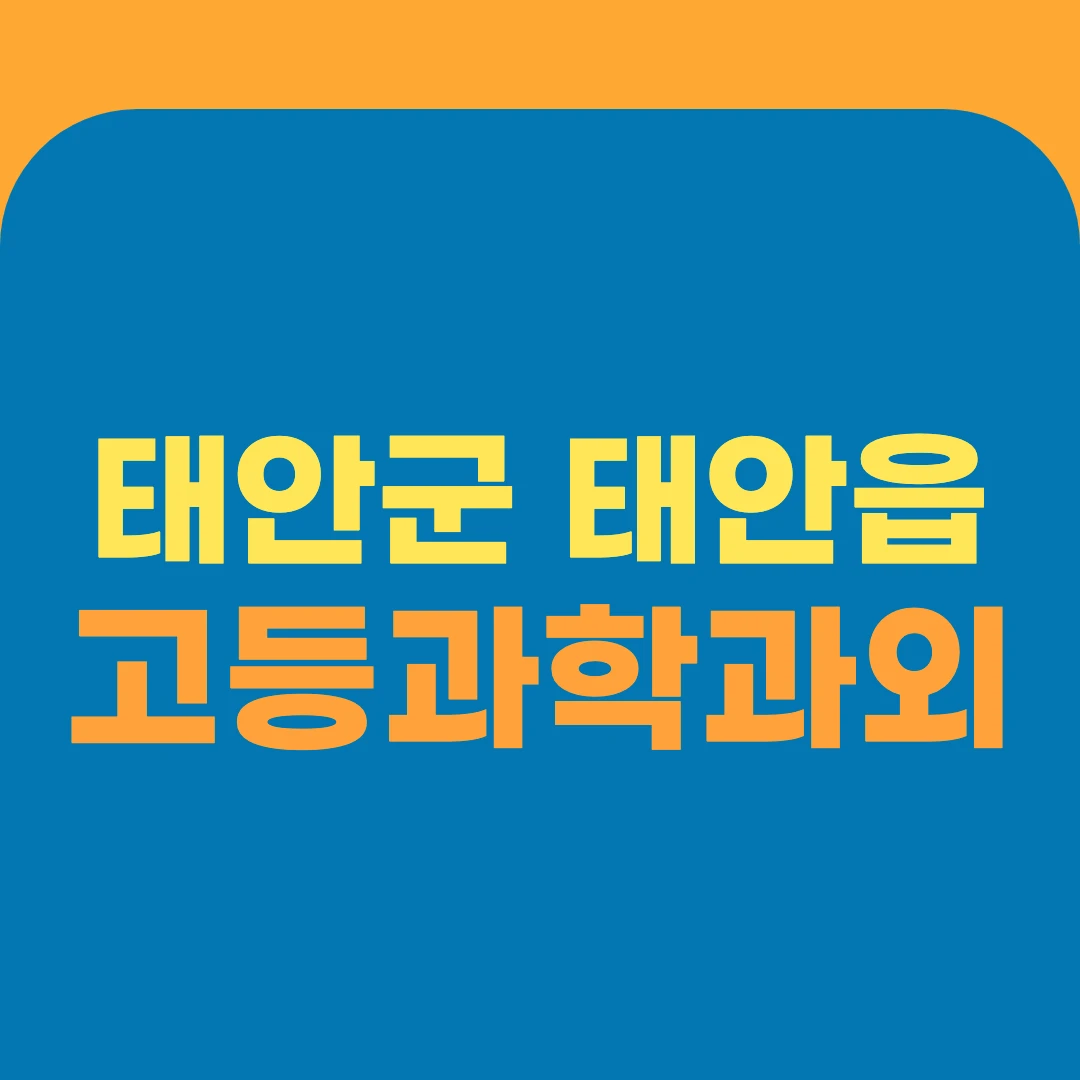 태안군 태안읍 고등과학과외