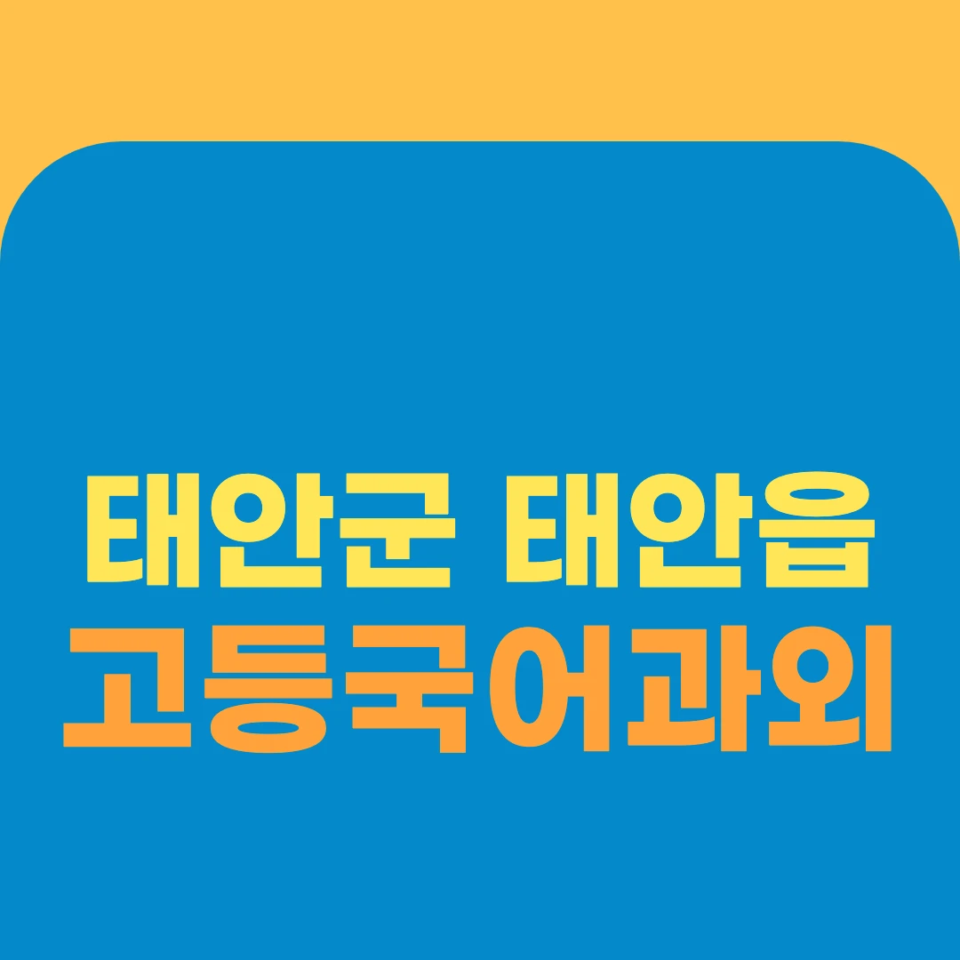 태안군 태안읍 고등국어과외