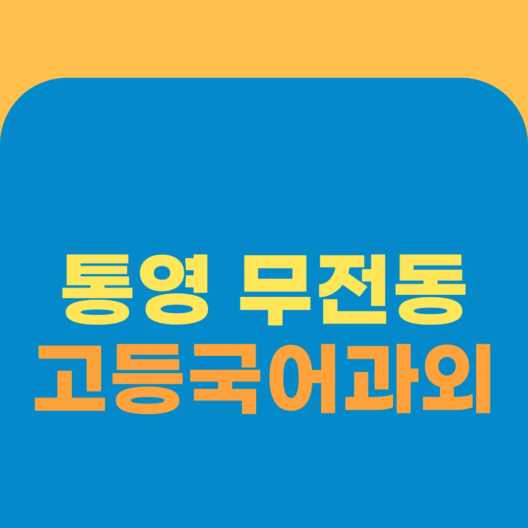 통영 무전동 고등국어과외