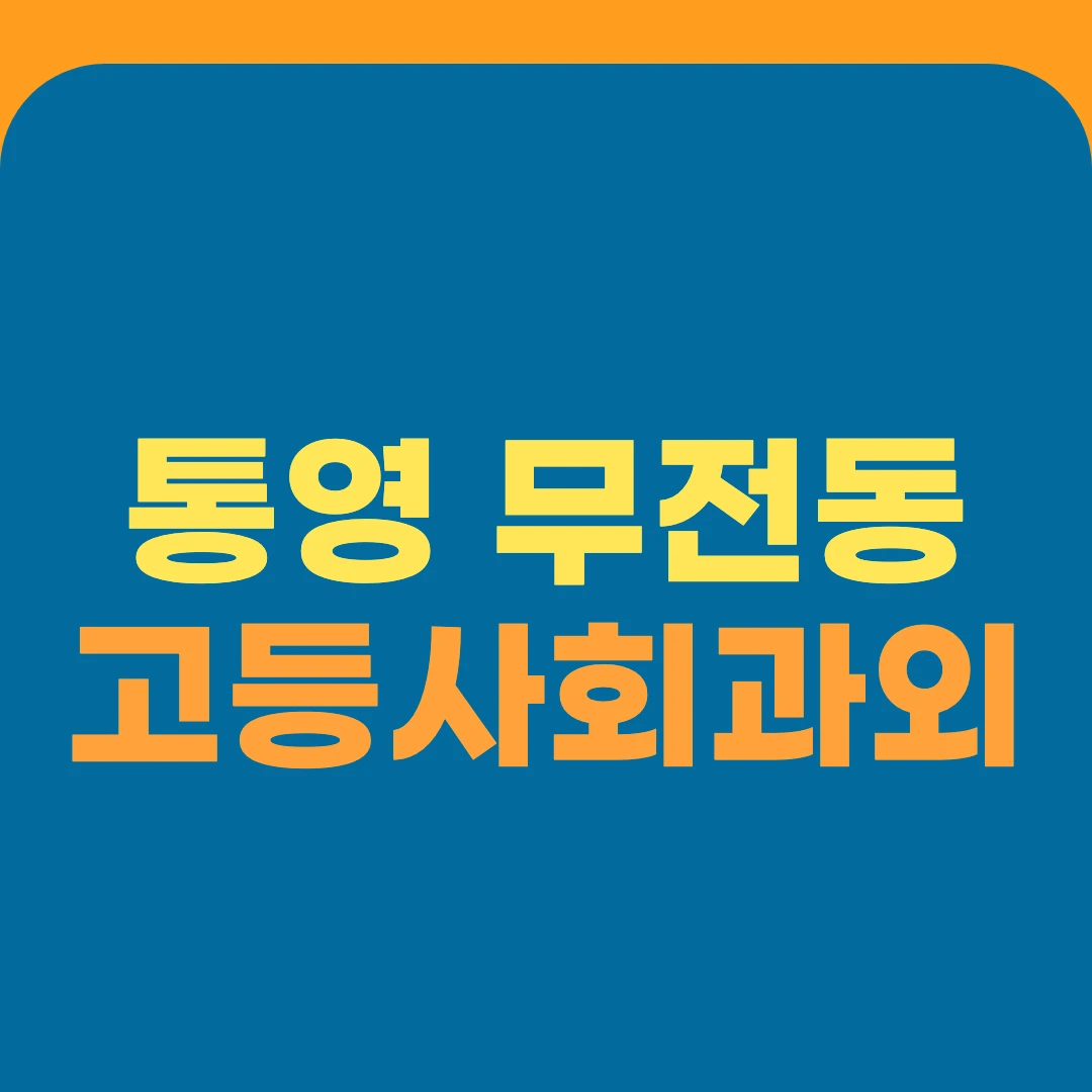통영 무전동 고등사회과외