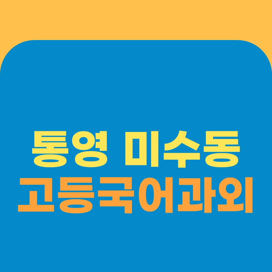 통영 미수동 고등국어과외