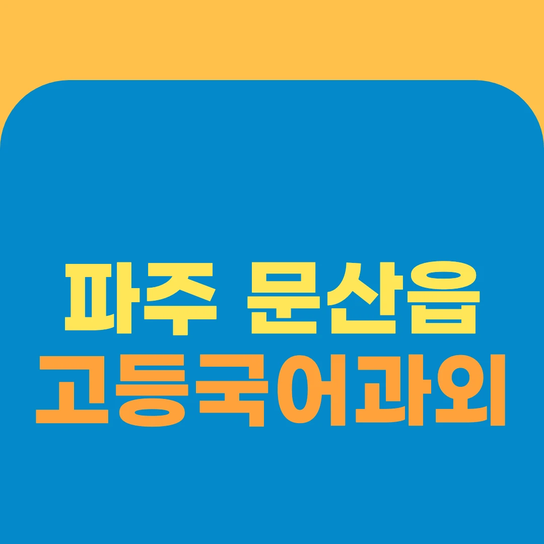파주 문산읍 고등국어과외