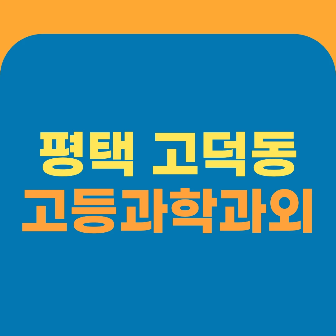 평택 고덕동 고등과학과외