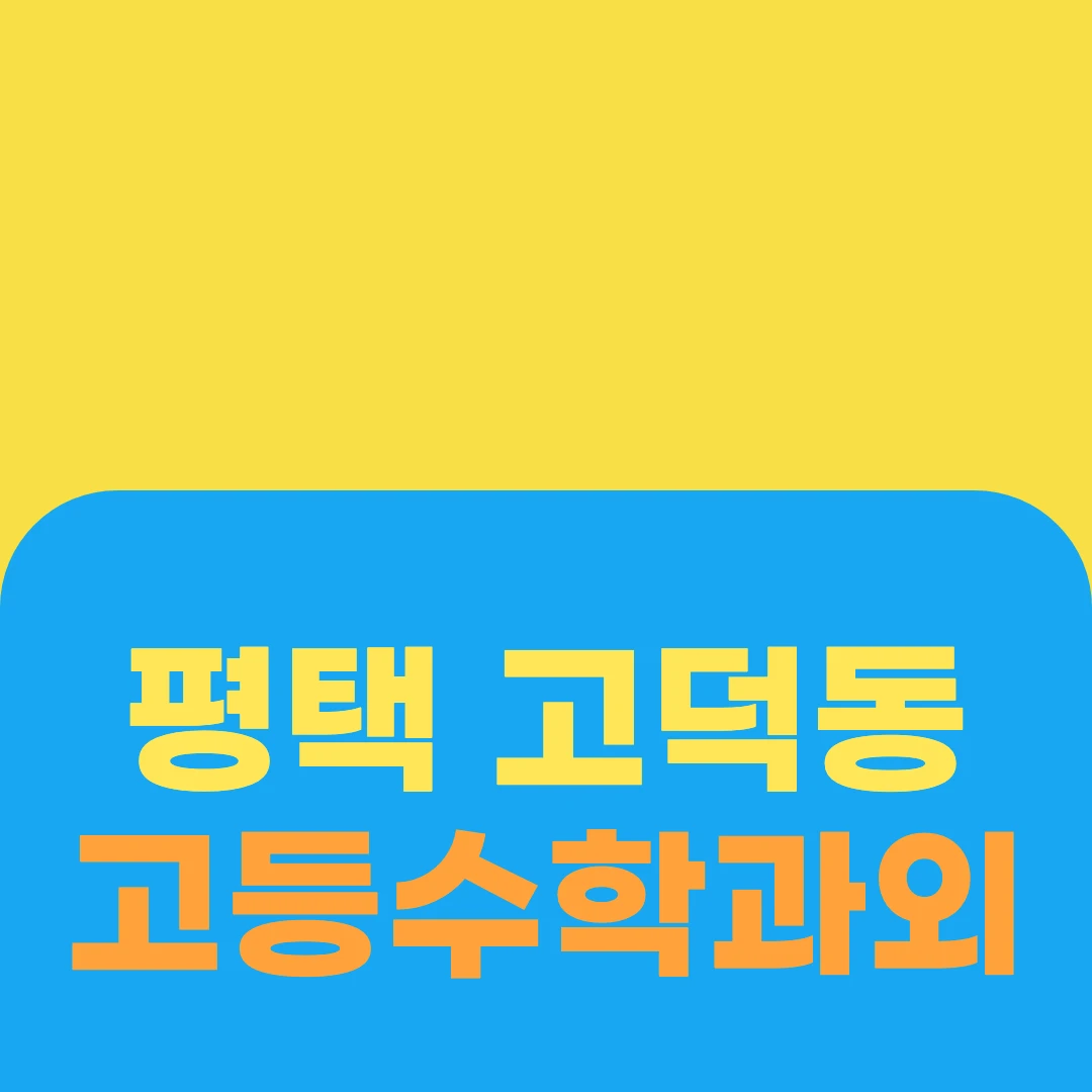 평택 고덕동 고등수학과외