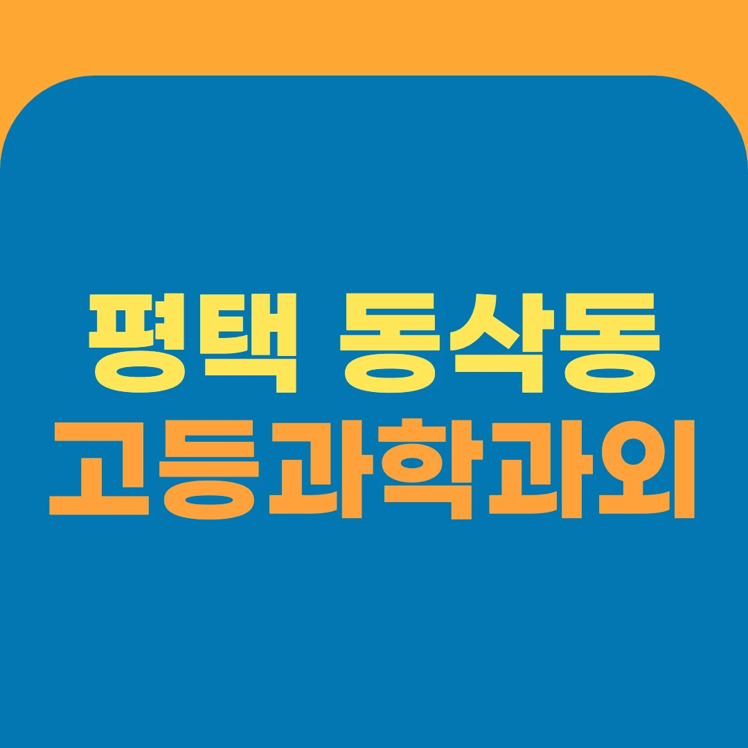 평택 동삭동 고등과학과외
