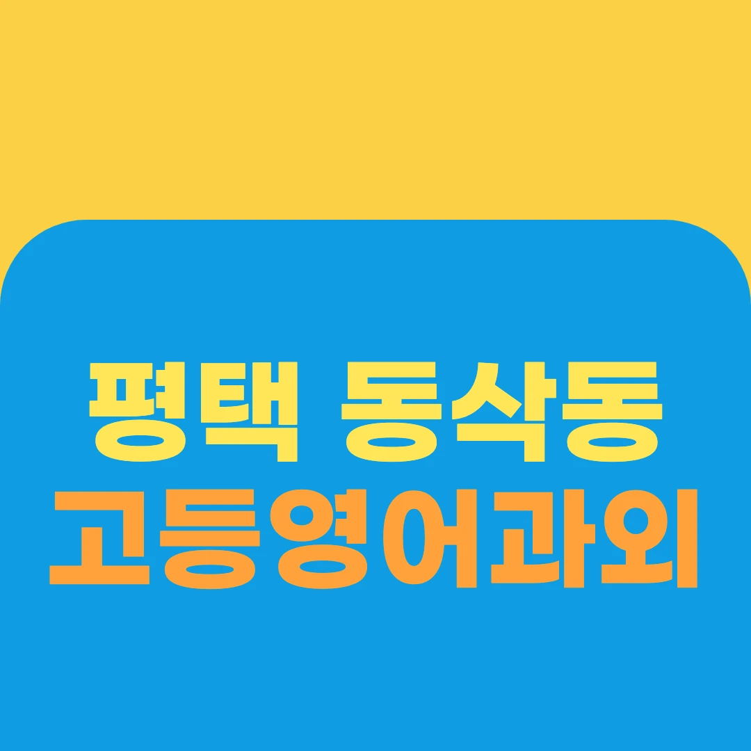 평택 동삭동 고등영어과외