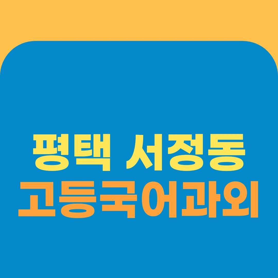 평택 서정동 고등국어과외