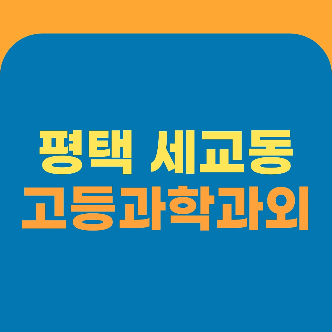 평택 세교동 고등과학과외