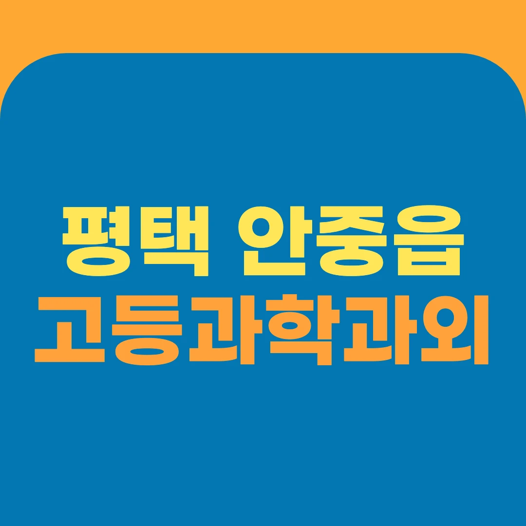 평택 안중읍 고등과학과외