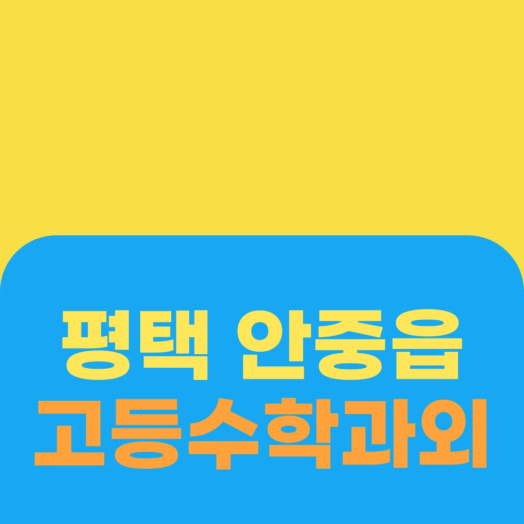 평택 안중읍 고등수학과외