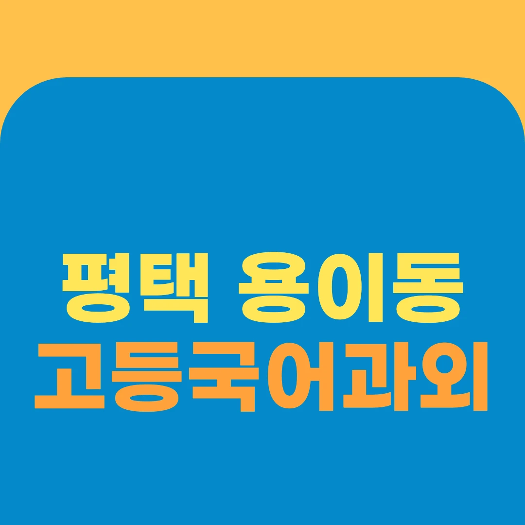 평택 용이동 고등국어과외