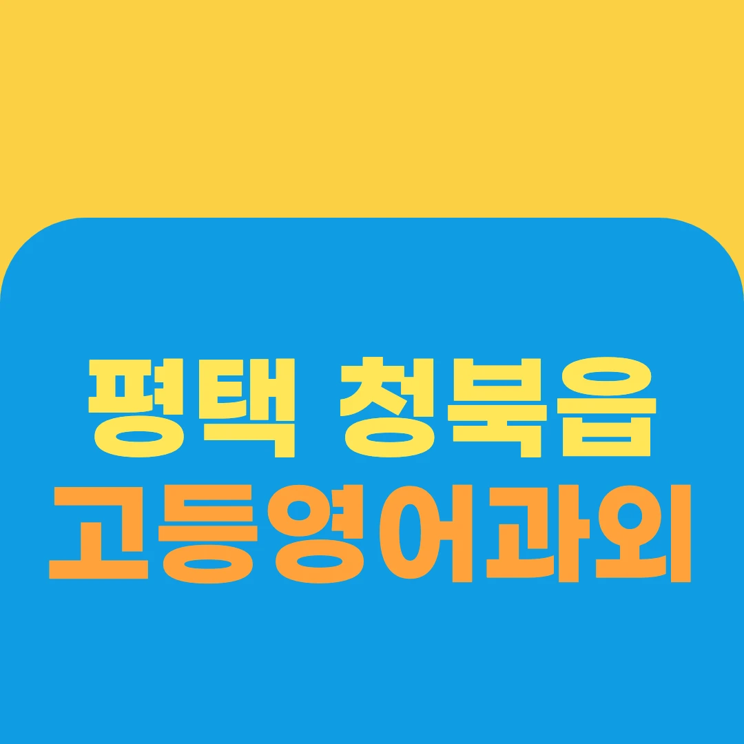 평택 청북읍 고등영어과외