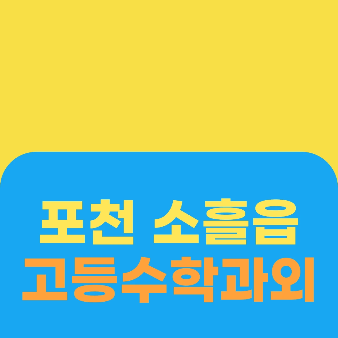 포천 소흘읍 고등수학과외