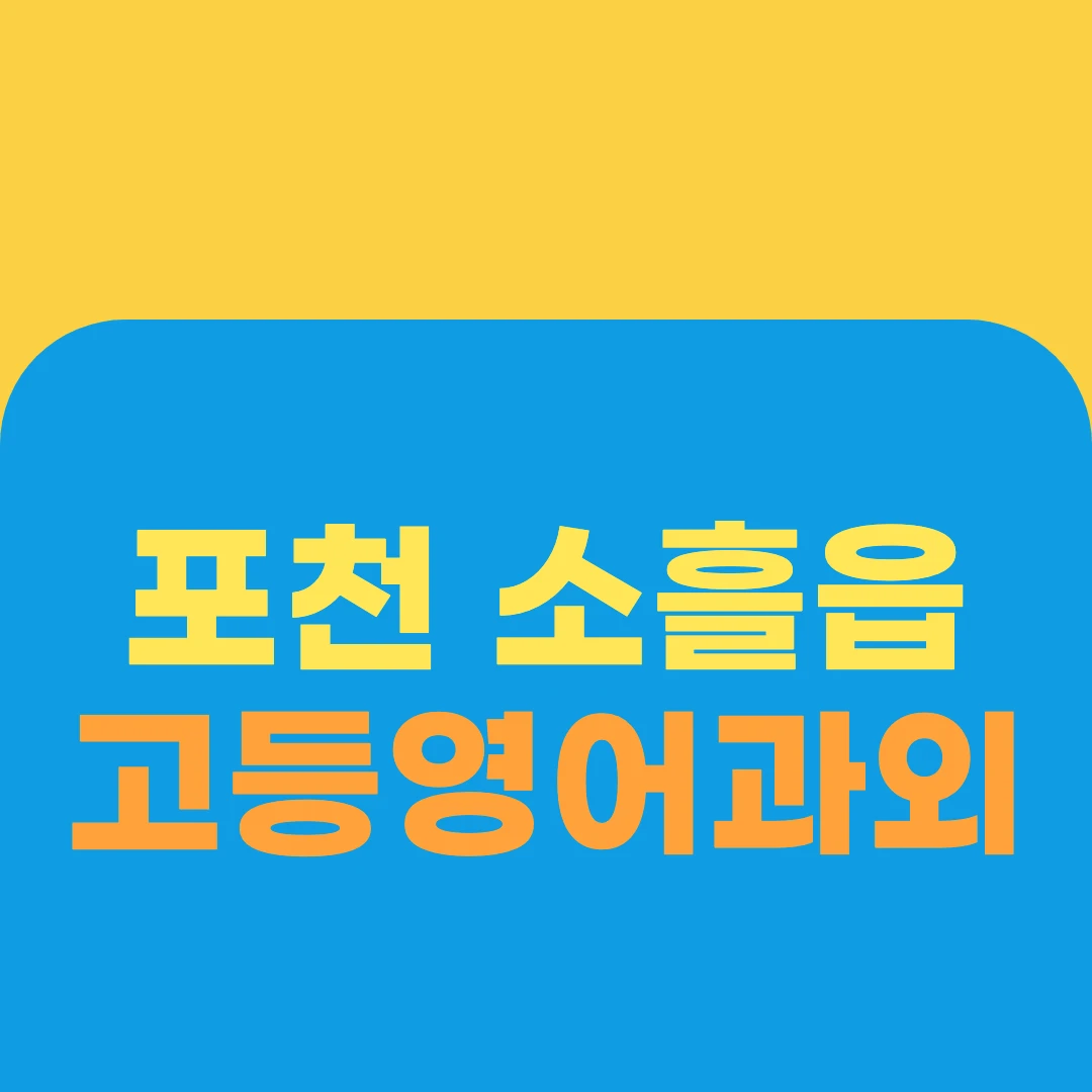 포천 소흘읍 고등영어과외