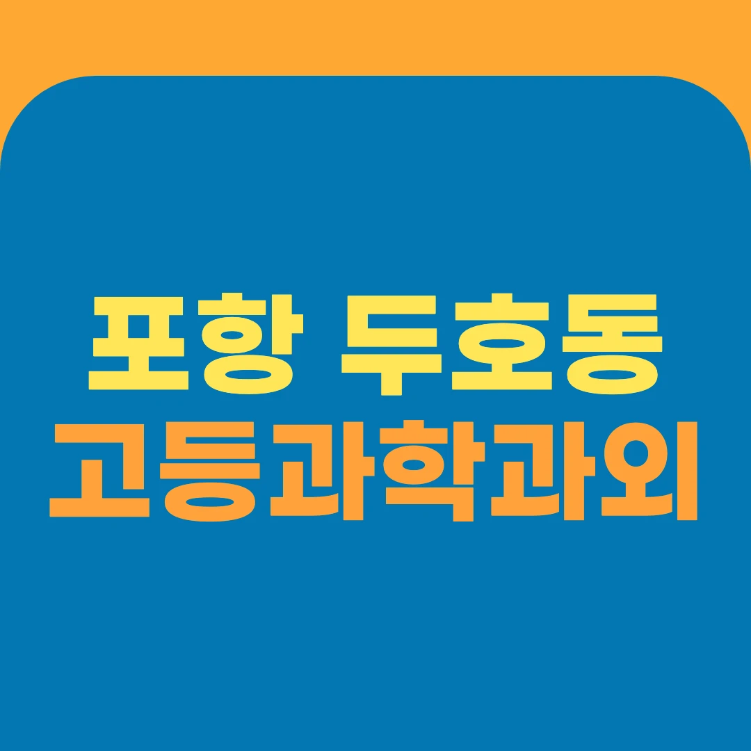 포항 두호동 고등과학과외