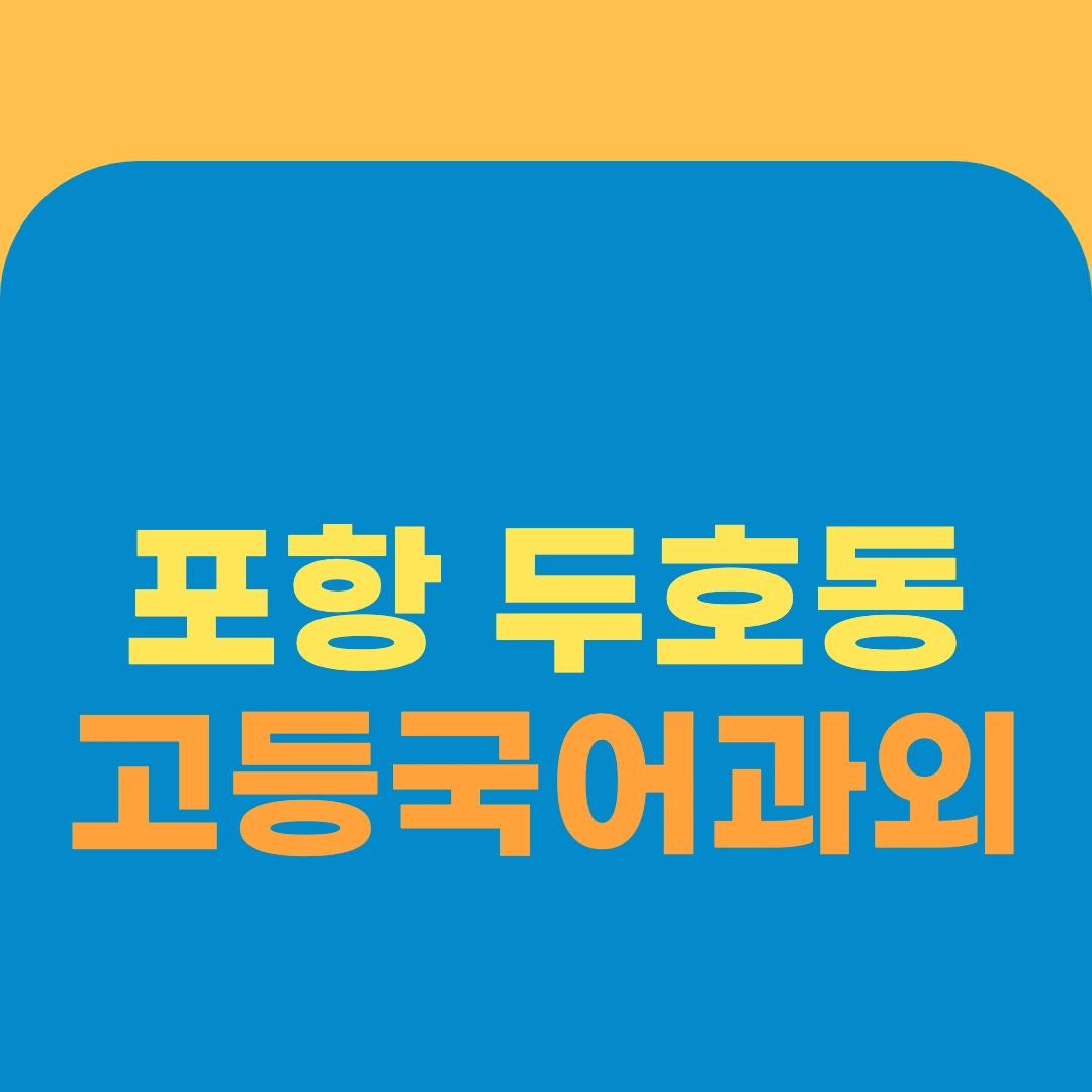 포항 두호동 고등국어과외