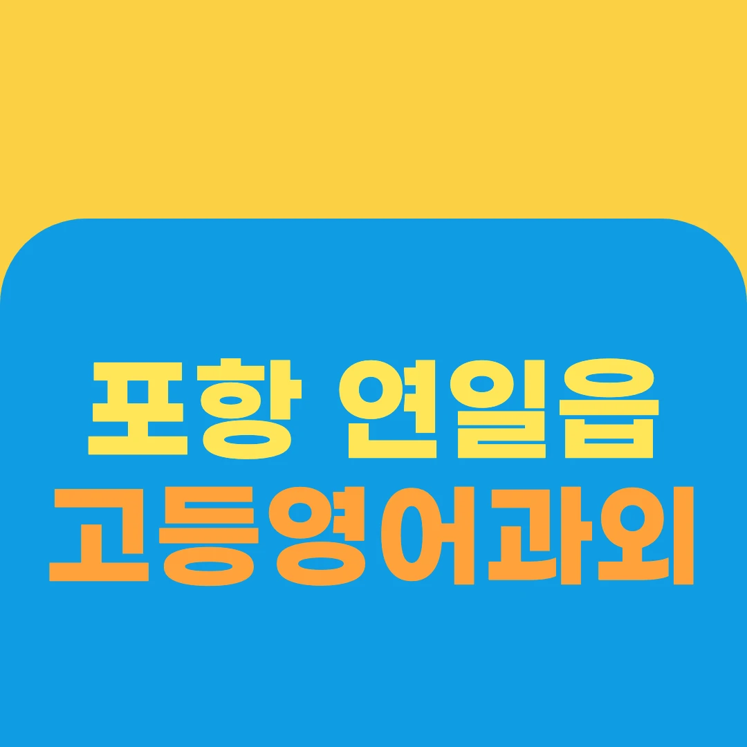 포항 연일읍 고등영어과외