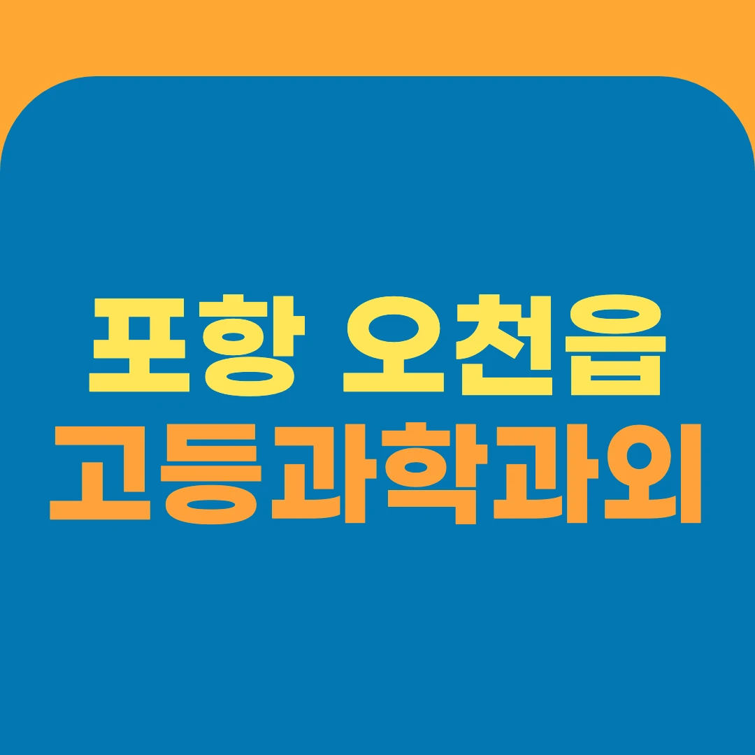 포항 오천읍 고등과학과외