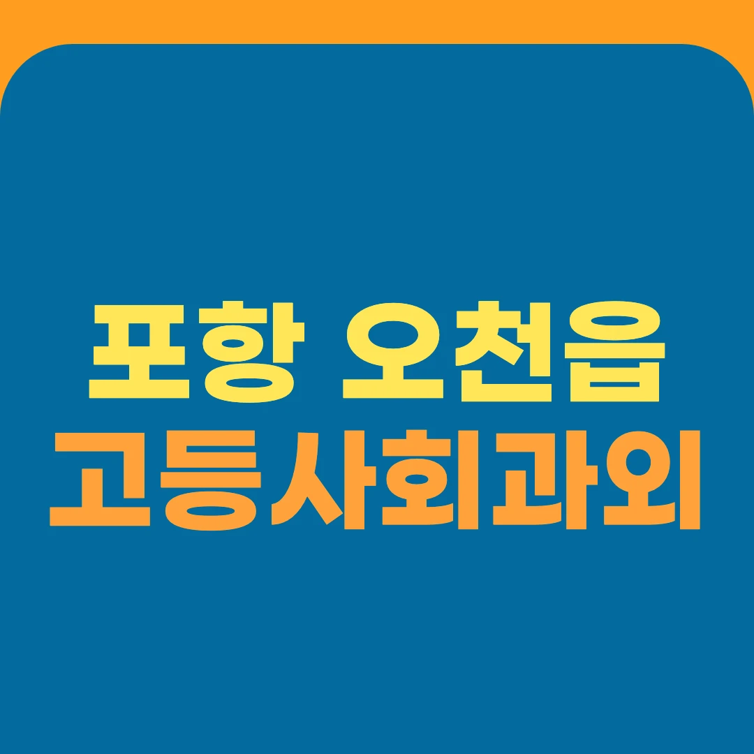 포항 오천읍 고등사회과외