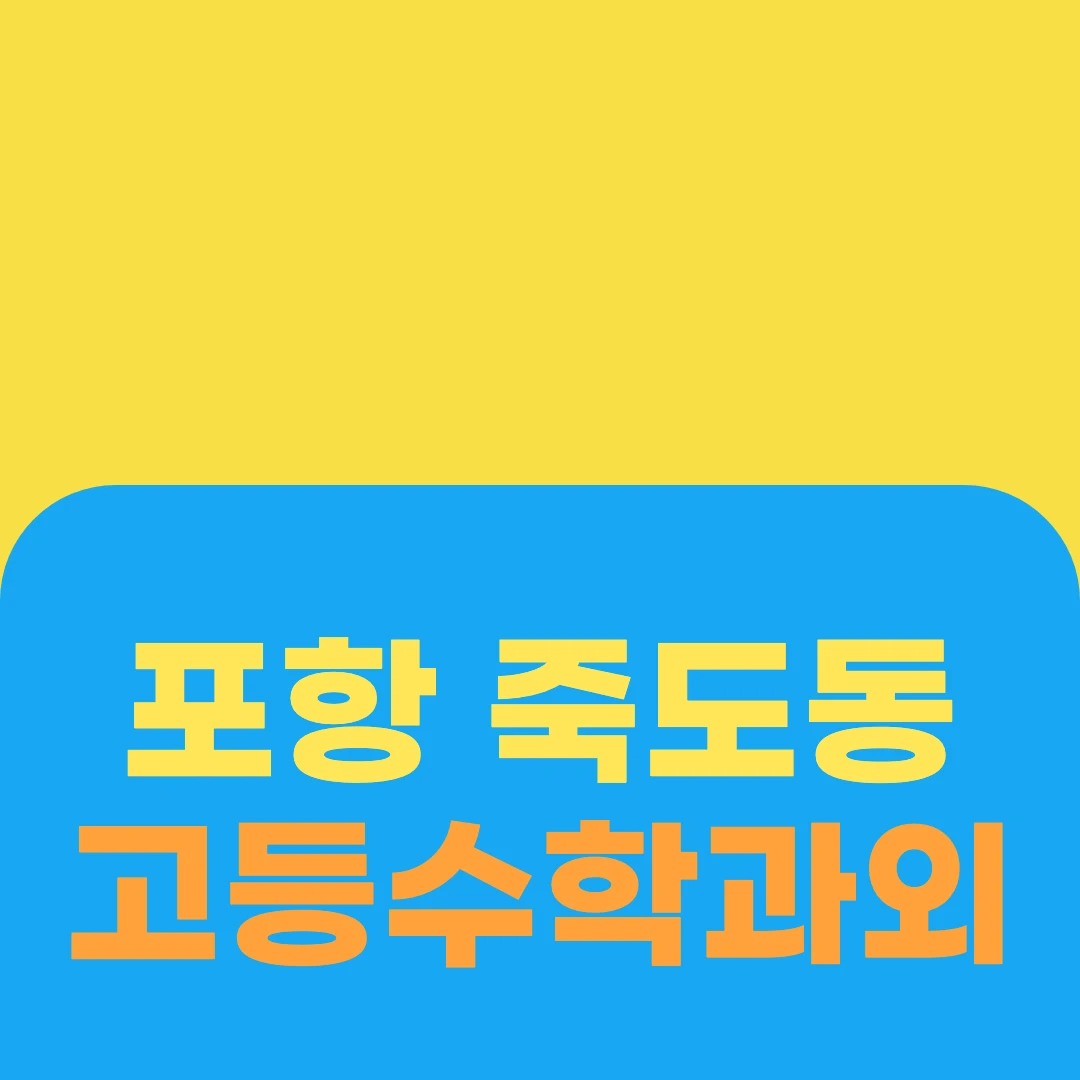 포항 죽도동 고등수학과외